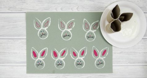 The Mad House – Recycled Toilet Roll Easter Bunny Stamp (free)