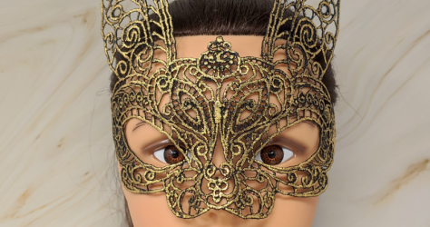 SS Bunny Imports – Gold lace bunny masquerade mask